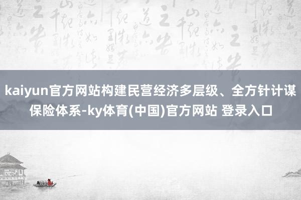 kaiyun官方网站构建民营经济多层级、全方针计谋保险体系-ky体育(中国)官方网站 登录入口