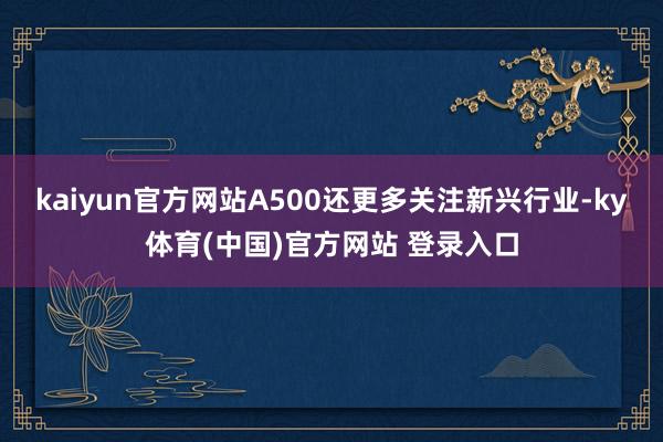 kaiyun官方网站A500还更多关注新兴行业-ky体育(中国)官方网站 登录入口