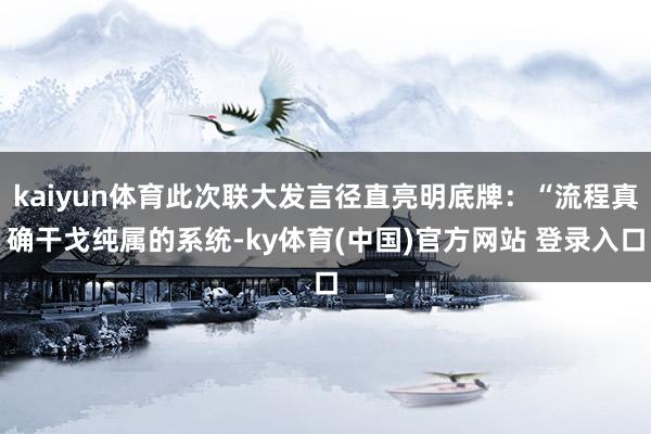 kaiyun体育此次联大发言径直亮明底牌：“流程真确干戈纯属的系统-ky体育(中国)官方网站 登录入口